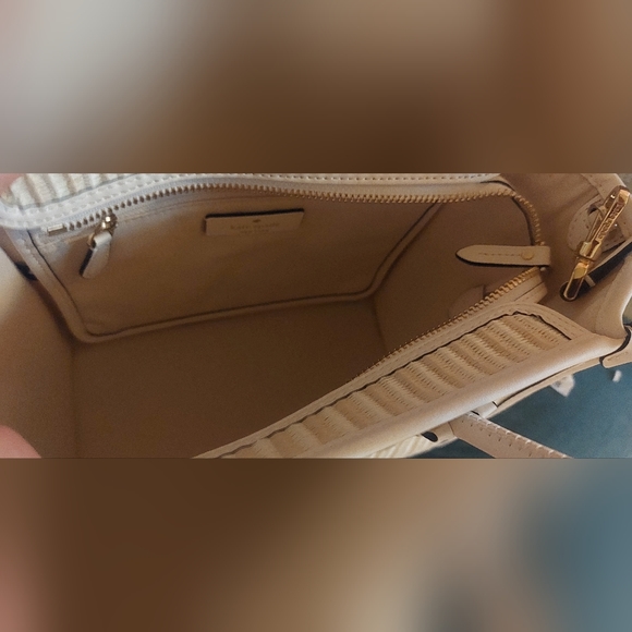 Kate Spade Ella Dottie Ladybug π Small Straw Tote Crossbody - Picture 6 of 9